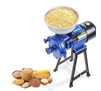 3000W Kitchen Wet Dry Cereals Grinder Electric Grain Mill- Heavy Duty 110V Commercial Farm High Speed Grinder Machine for Rice, Corn, Coffee, Wheat Feed Mill with Funnel， Thickness Adjustable
