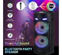 3000W Portable Bluetooth Party Speaker Sub Woofer Heavy Bass Sound System & MIC