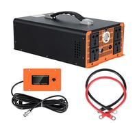 3000W Pure Sine Wave Inverter, 12V DC to AC Power Converter, LCD Display and Wireless Remote Control, Car Power Inverter for RV Truck Camping Home Off Grid Use (Orange)