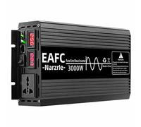 3000W Pure Sine Wave Power Inverter 24V DC to 230V AC UK 50Hz, with LCD Display & Remote Control, for Solar System, Camping, Caravan, Motorhome, Van, Boat, Off-Grid Use, 4x USB Ports
