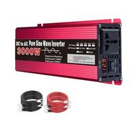 3000W Pure Sine Wave Power Inverter 72V 60V 48V 24V 12V DC to 120 240V AC Converter with AC Outlets Car Inverter for Truck, Home, RV, Camping, Off-Grid Solar Power Inverter(Size:12v to 230v)