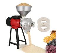 3000W Wet and Dry Electric Grain Mill with Funnel Thickness Adjustable Molino para Moler Maiz for Soy Milk Tofu Corn Rice Wheat Feed Powder Machine 140mm Discs