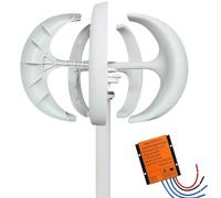 3000W Wind Turbine Generator for 12V/24V/48V - Vertical Garden & Boat Wind Power Kit, 5-Blade Design with Controller, Efficient Renewable Energy Solution, White
