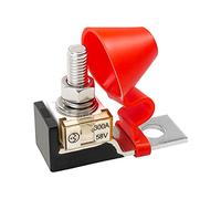 300A 58V Terminal Mount Fuse Block Kit with Single Stud M8 5/16" Rated Battery Fuse and Waterproof Cap for Cars, New Energy trams, RVs, Truck, Boat, Cruise Ships, and Other DC Main Power Sources