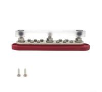300A DC 48V 6-Circuit Busbar Terminal Block for Vehicle Ship Camper Trailer Motorcycle Wiring Distribution (Red 3-way)