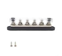 300A DC 48V 6-Circuit Busbar Terminal Block for Vehicle Ship Camper Trailer Motorcycle Wiring Distribution (Black 6-way)
