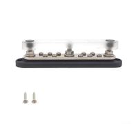 300A DC 48V 6-Circuit Busbar Terminal Block for Vehicle Ship Camper Trailer Motorcycle Wiring Distribution (Black 3-way)