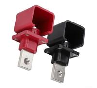 300A Pure Copper Wall Terminal for Lithium for battery - High Current Connector with PA66 Housing - Red Black Pair for Solar Storage System 90x47mm