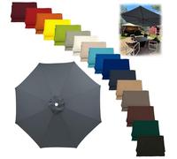 300CM/9.8FT Outdoor Patio Umbrella Replacement Canopy, 8 Ribs Umbrella Canopy Cover Replacement Fabric, 270CM 230CM Parasol Table Market Yard Umbrella Replacement Top Cover(Gray,270CM-8.8FT)