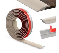 300CM Carpet Door Strips-Self Adhesive,Threshold Strip Door Bar PVC，Floor Transition Strips Edgings Rubber Flooring,Door Threshold for Tile/Carpet Flooring Threshold Transition(3.5cm,Gray Wood Grain)