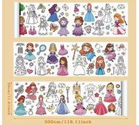 300cm Children's Paper Painting Roll, Suitable for Boys and Girls Coloring and Drawing - (Cute Princess)