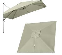300cm Offset Umbrella Canopy ReplacementUVResistant Patio Shade Cover with 8 Ribs Double Top Design (10') BeigePerfect for Poolside & Garden Relaxation