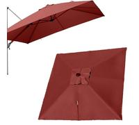 300cm Offset Umbrella Canopy ReplacementUVResistant Patio Shade Cover with 8 Ribs Double Top Design (10') BeigePerfect for Poolside & Garden Relaxation