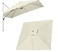 300cm Offset Umbrella Canopy ReplacementUVResistant Patio Shade Cover with 8 Ribs Double Top Design (10') BeigePerfect for Poolside & Garden Relaxation