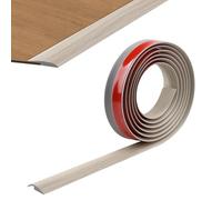 300cm PVC Threshold Strip Self-Adhesive, Carpet Roll Ends,Tile Trim, Aluminium Strip for Carpeted Sill Flooring with a Transition Height of Less Than 5 mm (Gray Wood Grain)