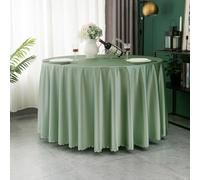 300cm Sage Green Round Tablecloth, Washable Satin, Stain-Resistant, Ideal for Kitchen, Outdoor Garden, Restaurants, Durable & Easy to Clean