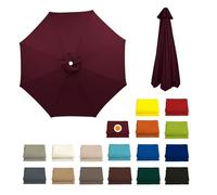 300CM Waterproof Patio Umbrella Replacement Canopy 8 Ribs Fits 230CM & 270CM Round Umbrellas Ideal for Balcony Garden Pool & Beach Use.