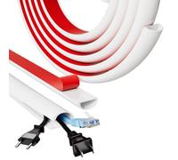 300cm White Silicone Cable Trunking Wire Covers for Cables-Flexible Self Adhesive Trunking for Electric Cables,Ideal for Hiding 2-3 Cords | Suitable for Home or Office Use,27 mm (W) × 15 mm (H)