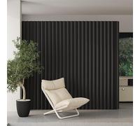 300cm Wide Portable Folding Room Divider - Elegant Black Waterproof Thick Paper Decorative Panel for Home Office Restaurant Asian Style Space Separator Lightweight & Durable