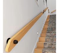 300CM Wooden ils for Stairs - Interior/Exterior Pine Railing Support Kit Adjustable Length Wall-Mounted Ideal for Disabled Access Safety & Stability