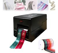300dpi Satin Ribbon Printer, Portable DIY 2 Row Digital Label Foil Stamping Printing Machine, 10-55mm Width, 127mm/s Multifunction Banner Printer for Wedding, Gifts, Cakes, Crafts, Birthdays