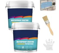 300g Firelye Polyurethane Waterproof Coating, Polyurethane Coating Sealing Glue, Super Strong Invisible Waterproof Anti-Leakage Repair Agent for Roof Wall (Blue*2)