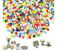 300g Mixed Color Crystal Mosaic Tiles Glass Mosaic Tiles for Crafts Bulk | Tiny Mini Mosaic Tile|Irregular Crystal Mosaic Glass Tiles|Mixed Shapes Mini Mosaic Glass Pieces for Crafts Home Decoration