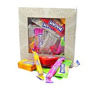 300g Square Window Ivory White Pattern Box of Maoam Joystix, Bloxs, Strips Fruit Chews Sweets