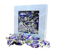 300g Square Window Ivory White Pattern Box of Walkers Milk Chocolate Eclairs