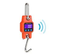 300kg/50g Bluetooth-Compatible Crane Scale Rechargeable Portable Hanging Industrial Hook Scales Stainless Steel With 4.0 BT USB Clear and User-Friendly(Orange)