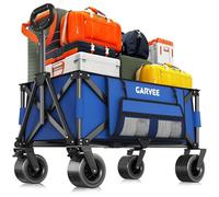 300L Festival Trolley on Wheels, 460LBS Weight Capacity 280L Portable Camping Cart with All-Terrain Wheels, Drink Holders, Storage Cover&Elastic Rope, Utility Carts for Shopping, Camping, Blue