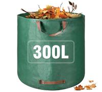 300L Garden Waste Bags, Heavy Duty Sacks Builders Bags Reusable with Handles for Collecting Plant waste grass and Leaves, 1 Pack