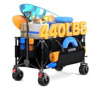 300L Large Trolley on Wheels, Heavy-Duty Folding Camping Trolleys with All-Terrain Wheels, 440 lbs Capacity, Compact Festival Trolley for Camping, Beach, Sports, and Outdoor Hauling