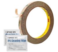 300LSE Double Sided Adhesive Tape - High Bond LSE Mounting Tape for Plastic, Metal & Glass - Thin Strong Acrylic Adhesive for Low Surface Energy Materials 20mm x 10m with IPA & Promoter Wipes