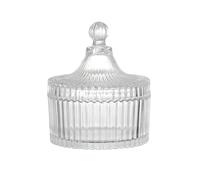 300ml 10oz Glass Candy Dish With Lid Crystal Clear Apothecary Jar for Wedding Buffet Dessert Table Tent Shaped Food Container Home Office Desk Decor Gift