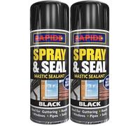 300ml BLACK Leak Stop Spray & Seal Fix Waterproof Sealant Mastic Gutter Roof Home UK (2)