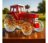 300ML Car Shaped Whiskey Decanter - Art Statue, Tractor Whiskey Bottle, Creative Leak-proof Empty Wine Bottle Dispenser(Red)