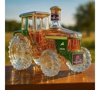 300ML Car Shaped Whiskey Decanter - Art Statue, Tractor Whiskey Bottle, Creative Leak-proof Empty Wine Bottle Dispenser(Green)