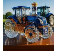 300ML Car Shaped Whiskey Decanter - Art Statue, Tractor Whiskey Bottle, Creative Leak-proof Empty Wine Bottle Dispenser(Blue)