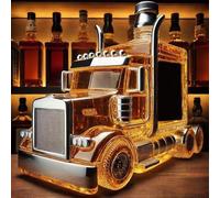 300ML Car Shaped Whiskey Decanter Bottle - Art Statue, Cement Mixer Truck Whiskey Wine Bottles, Creative Leak-Proof Empty Wine Carafe Liquor Dispenser(C)