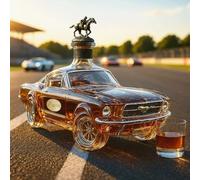 300ML Car Shaped Whisky Bottle- Whiskey Glass Decanter, Statues for Creative Home Bar Decor Yellow Crown