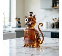 300ml Cat Shaped Whiskey Flask, Whiskey Shaker with Cap, Art Statue, Unique Men's Gift, Fun Home bar Decoration