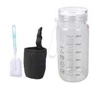 300ml Clear Borosilicate Glass Milk Water Bottle With Measurement Scale Microwave Safe Cup For Hot Or Cold Drink