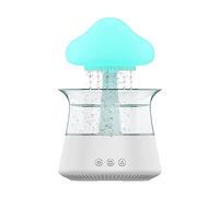 300ml Cloud Rain Humidifier with 7 Color Changing Light, 2 in 1 Essential Oil Diffuser Micro Humidifier Desk Fountain Bedside Sleeping Relaxing Fountain Water Drop Sound for Home Office (A)