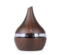 300ml Cool Mist Humidifier, 10-20H Runtime Ultra-Quiet 24dB Bedroom Humidifier with 7 Color Lights & 2 Mist Modes, Auto Shut-Off, Small Space Humidifiers for Baby Nursery Home Office (Brown)
