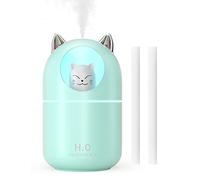 300ml Cool Mist Mini Humidifier with Night Light, Auto Shut-Off & 20dB Quiet Operation, Ideal for Bedroom Car Plant, Green