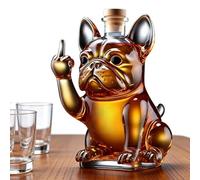 300ml Dog Whiskey Decanter, Glass Liquor Bottle Art Statue, Decorative Whiskey Holder for Home Bar & Dining Room