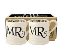 300Ml Emma Bridgewater Black Toast Mr & Mr 1/2 Pint Mugs, Ceramic
