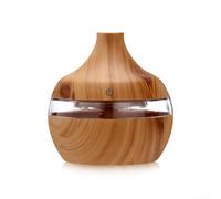 300Ml Essential Oil Diffuser, Scented Oil Diffuser Vaporizer Humidifier, 7 Color Aromatherapy Humidifier Home Air Fresheners, Aromatherapy Oil Humidifiers with USB cable (Shallow wood grain)
