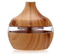 300ml Essential Oil Diffusers Humidifiers Aromatherapy 7 Colors LED Light Room Fresheners (brown)